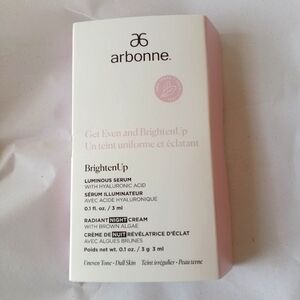 ARBONNE BrightenUp Luminous Serum w/ Hyaluronic Acid + Radiant Night Cream 2 Pk